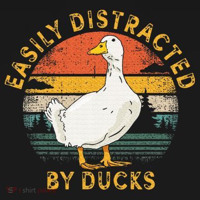 Duck Retro Vintage Easily Distracted By Ducks Cropped Pullover Crew