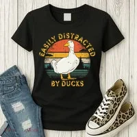 Duck Retro Vintage Easily Distracted By Ducks Women's T-Shirt thumb 3