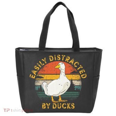 Duck Retro Vintage Easily Distracted By Ducks Tote Bag