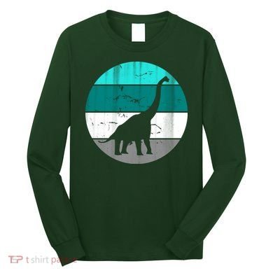 Dino Retro Vintage Brachiosaurus Long Sleeve Shirt