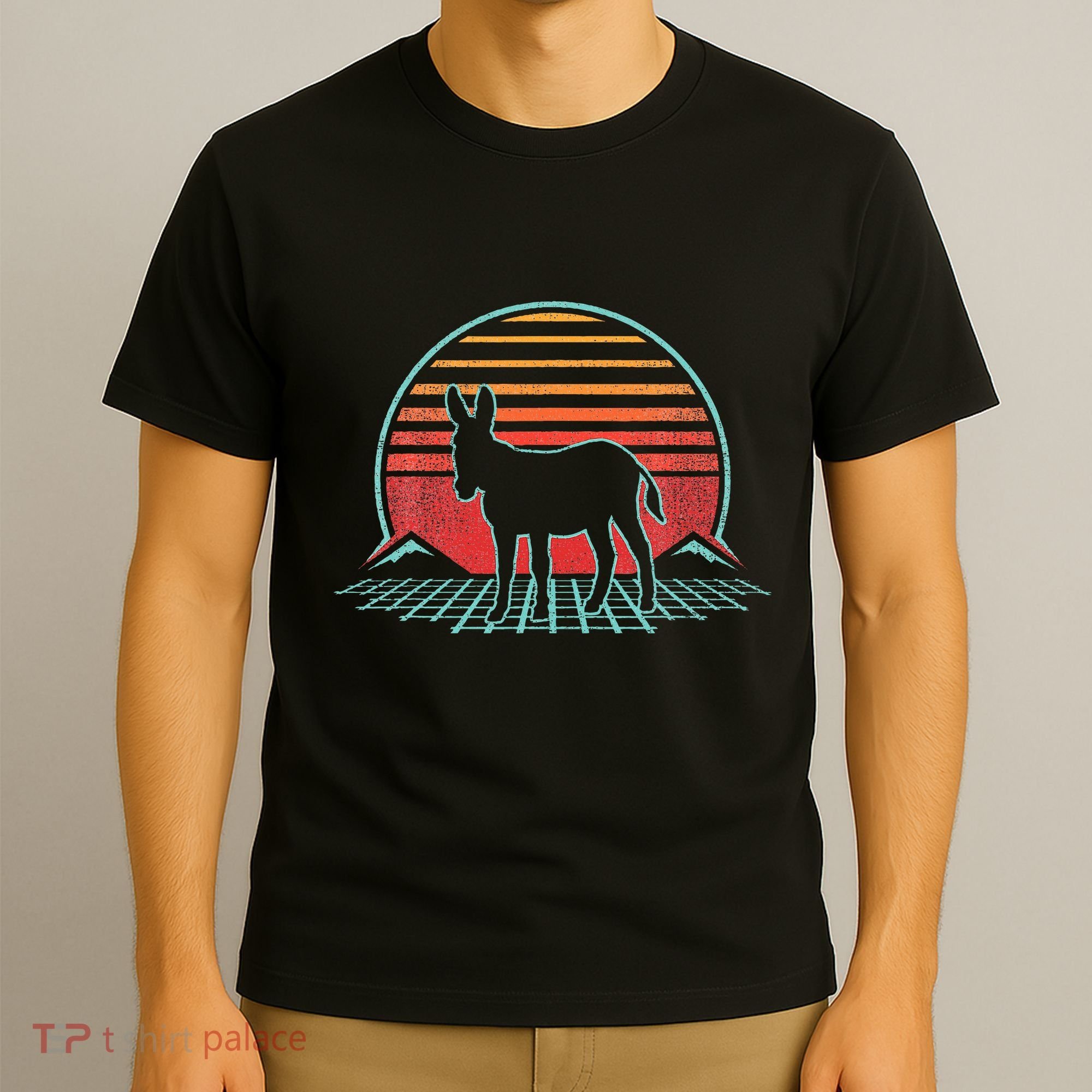 Donkey Retro Vintage 80s Style Animal Lover T-Shirt