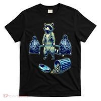 Deadlifting Raccoon Weightlifting Bodybuilding Fitness Gym T-Shirt thumb 0