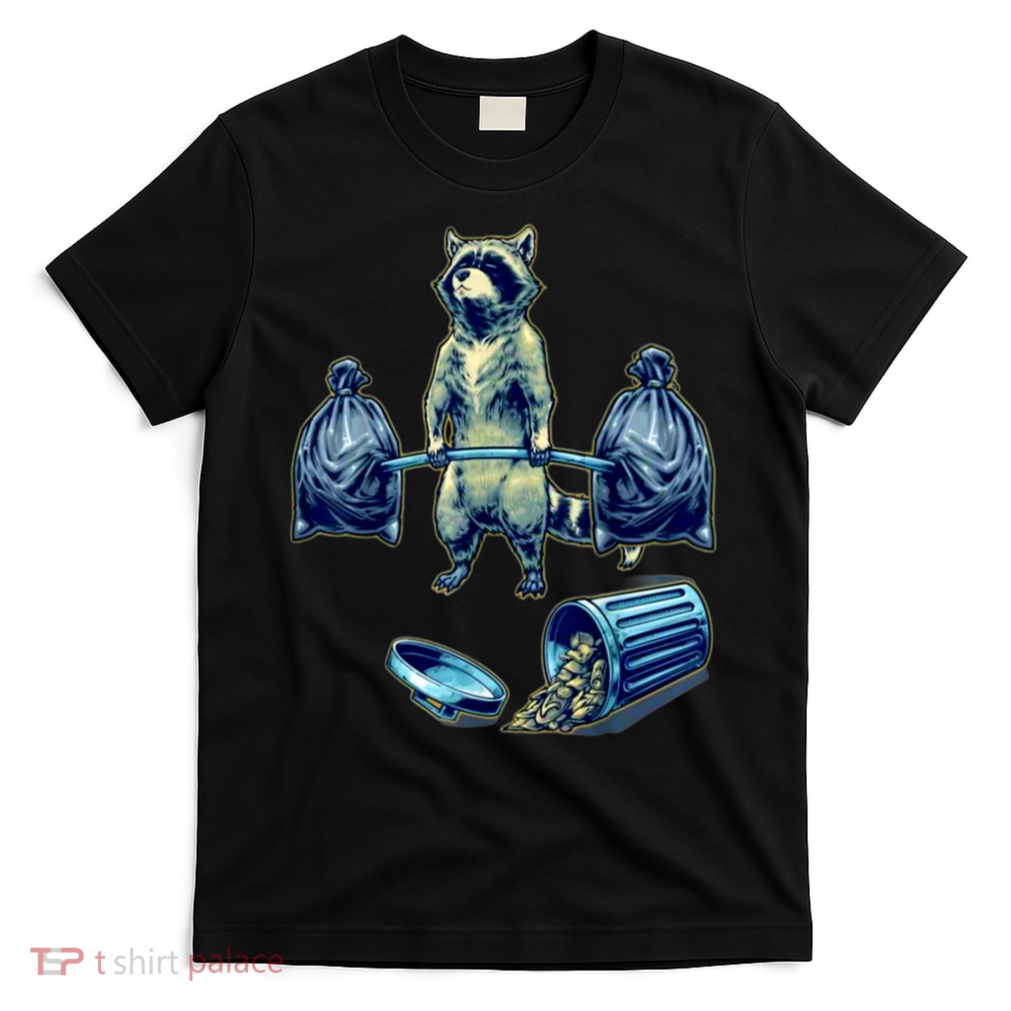 Deadlifting Raccoon Weightlifting Bodybuilding Fitness Gym T-Shirt