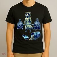 Deadlifting Raccoon Weightlifting Bodybuilding Fitness Gym T-Shirt thumb 3