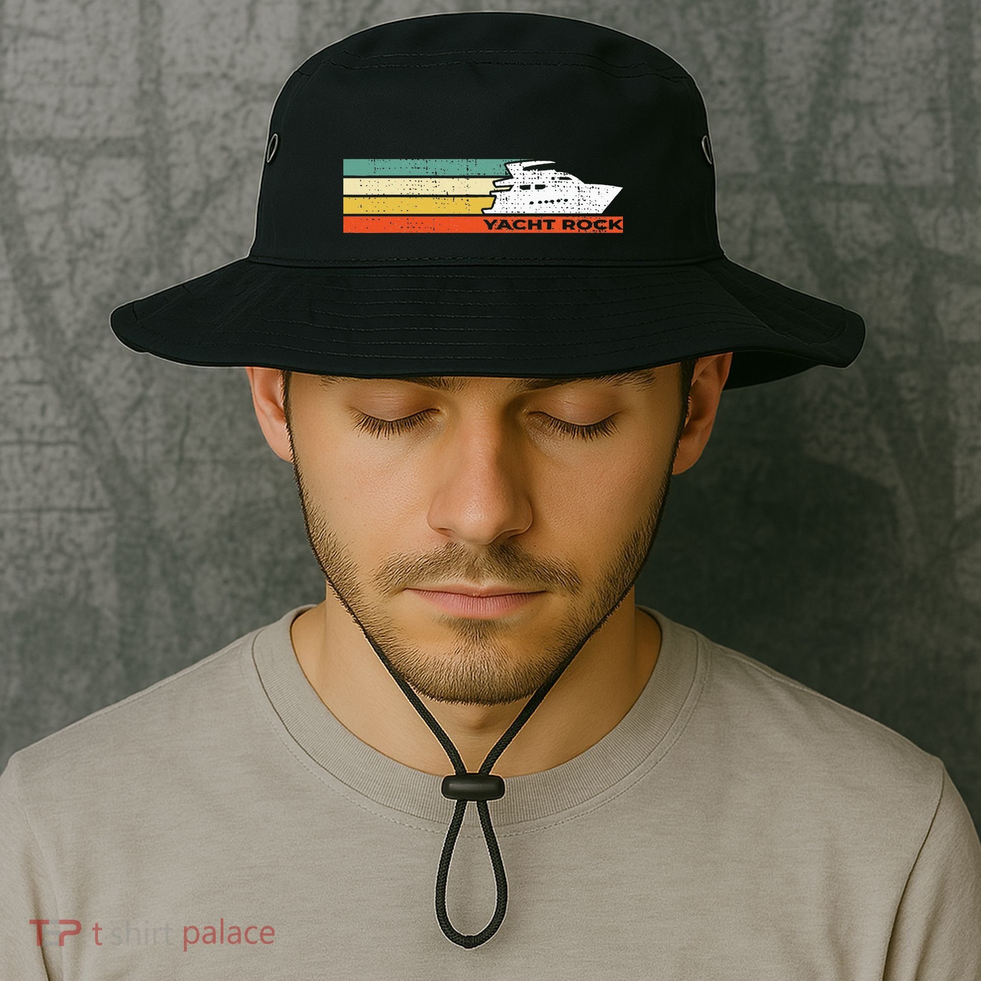 Distressed Retro Yacht Rock Bucket Hat