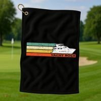 Distressed Retro Yacht Rock Golf Towel thumb 1
