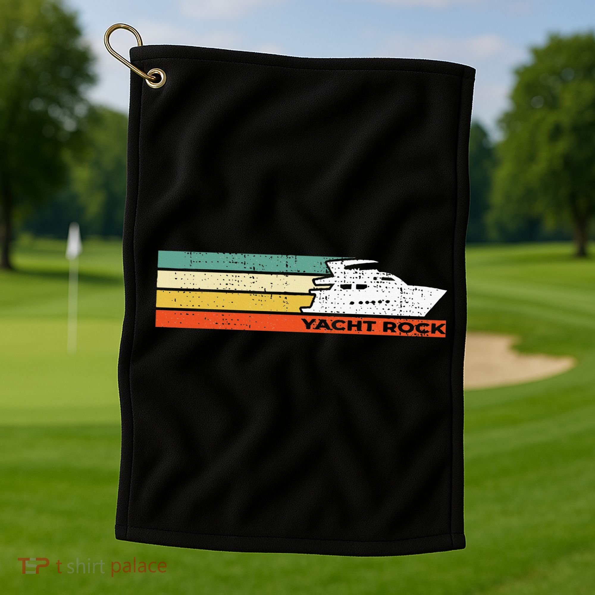 Distressed Retro Yacht Rock Golf Towel