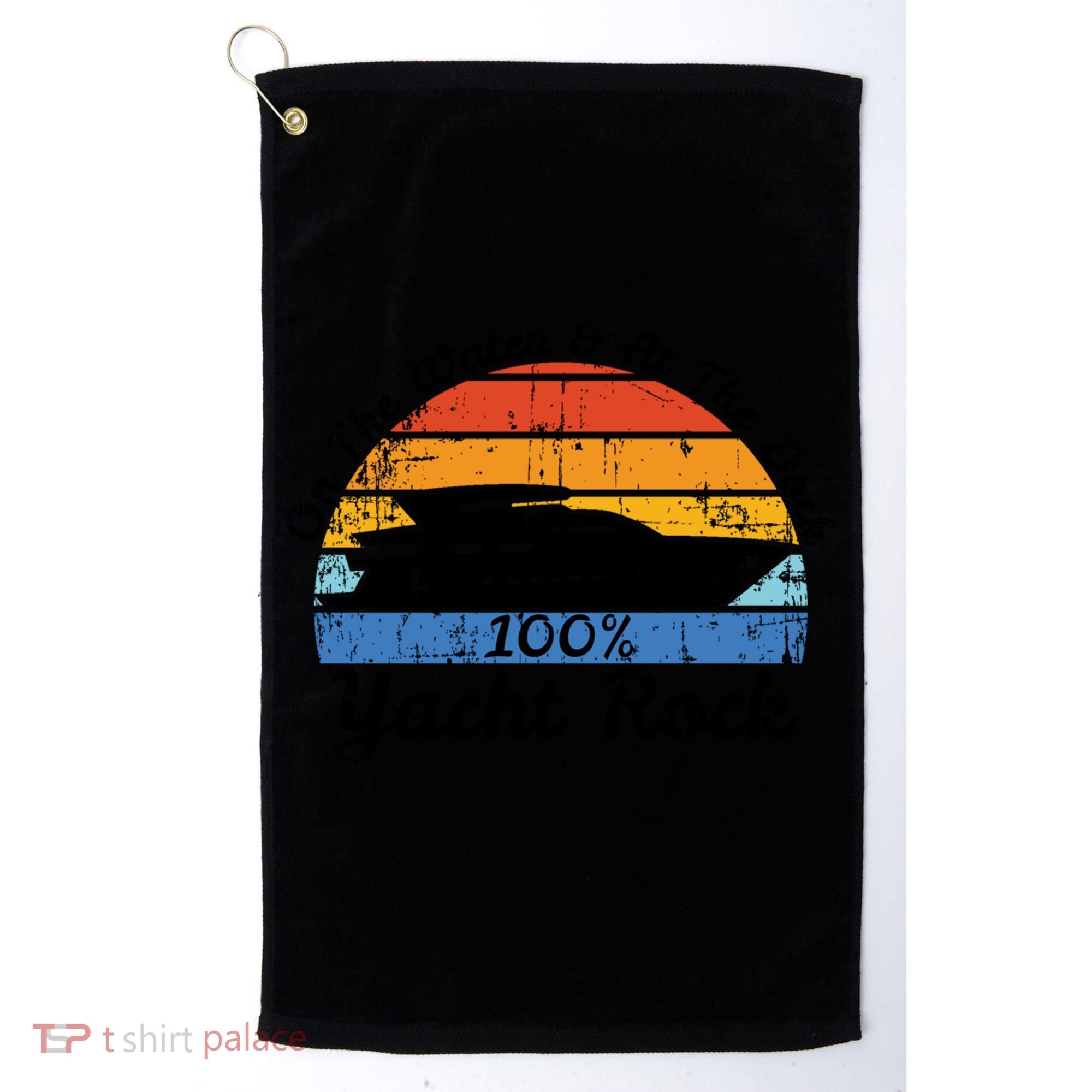 Distressed Retro Yacht Rock Gift Golf Towel