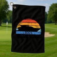 Distressed Retro Yacht Rock Gift Golf Towel thumb 1