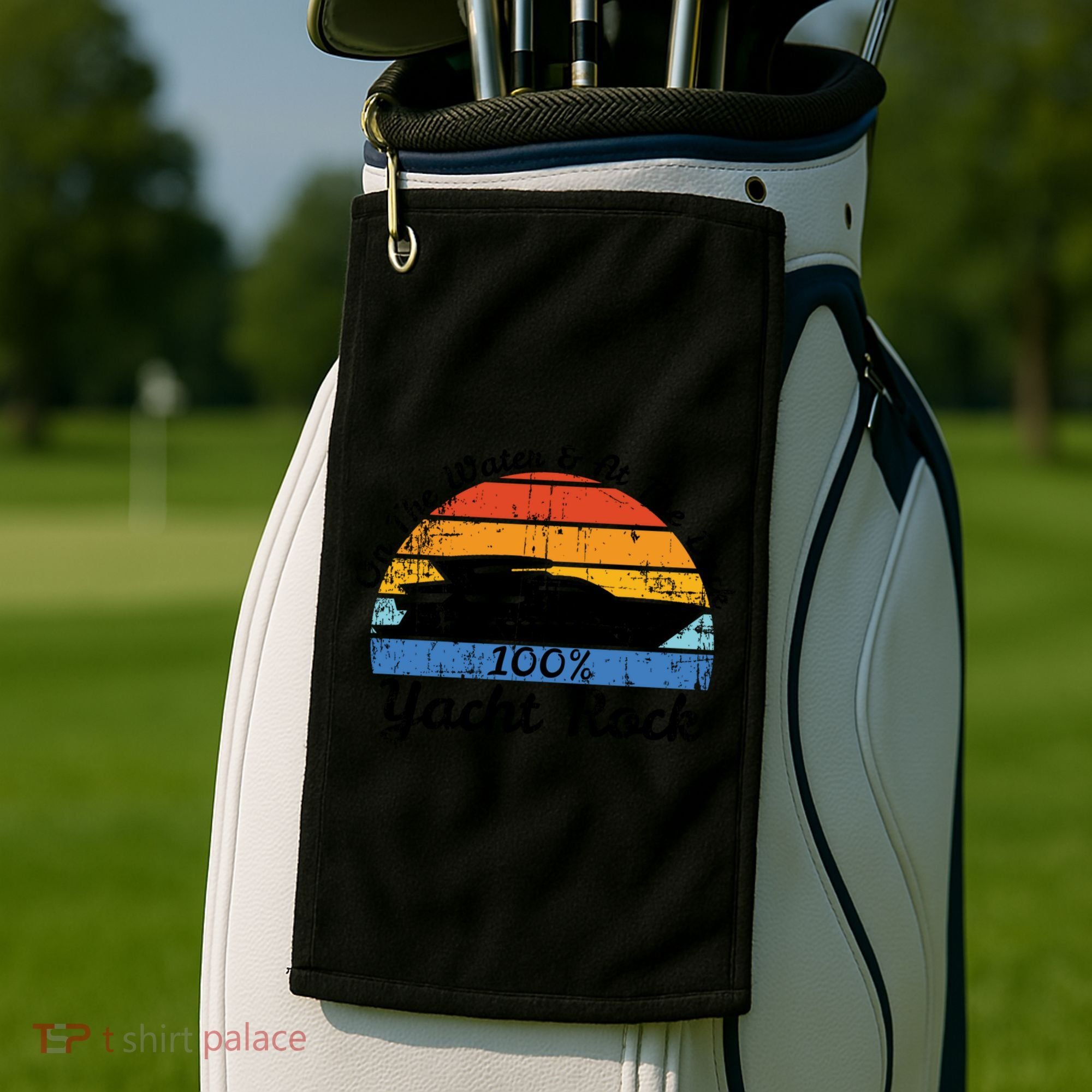 Distressed Retro Yacht Rock Gift Golf Towel