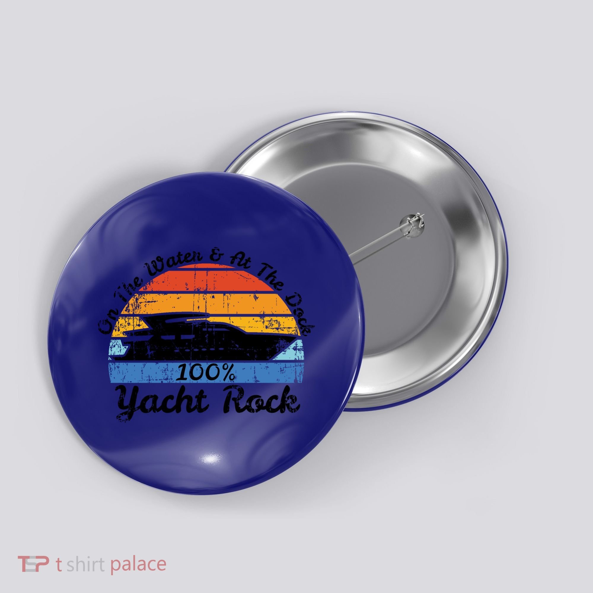 Distressed Retro Yacht Rock Gift Button
