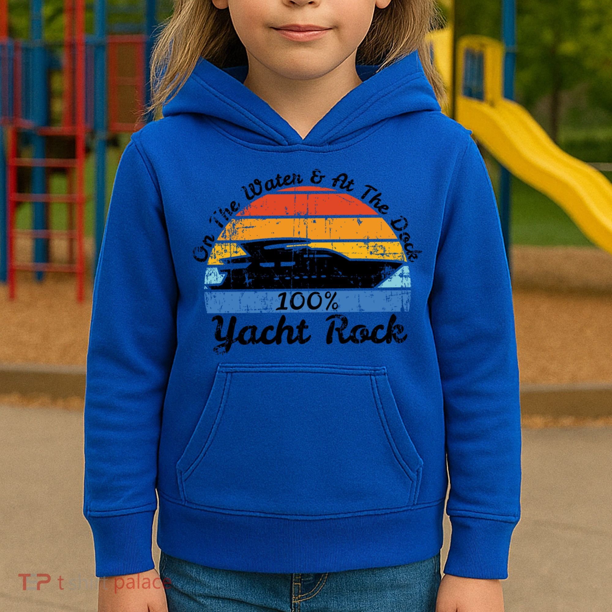 Distressed Retro Yacht Rock Gift Kids Hoodie