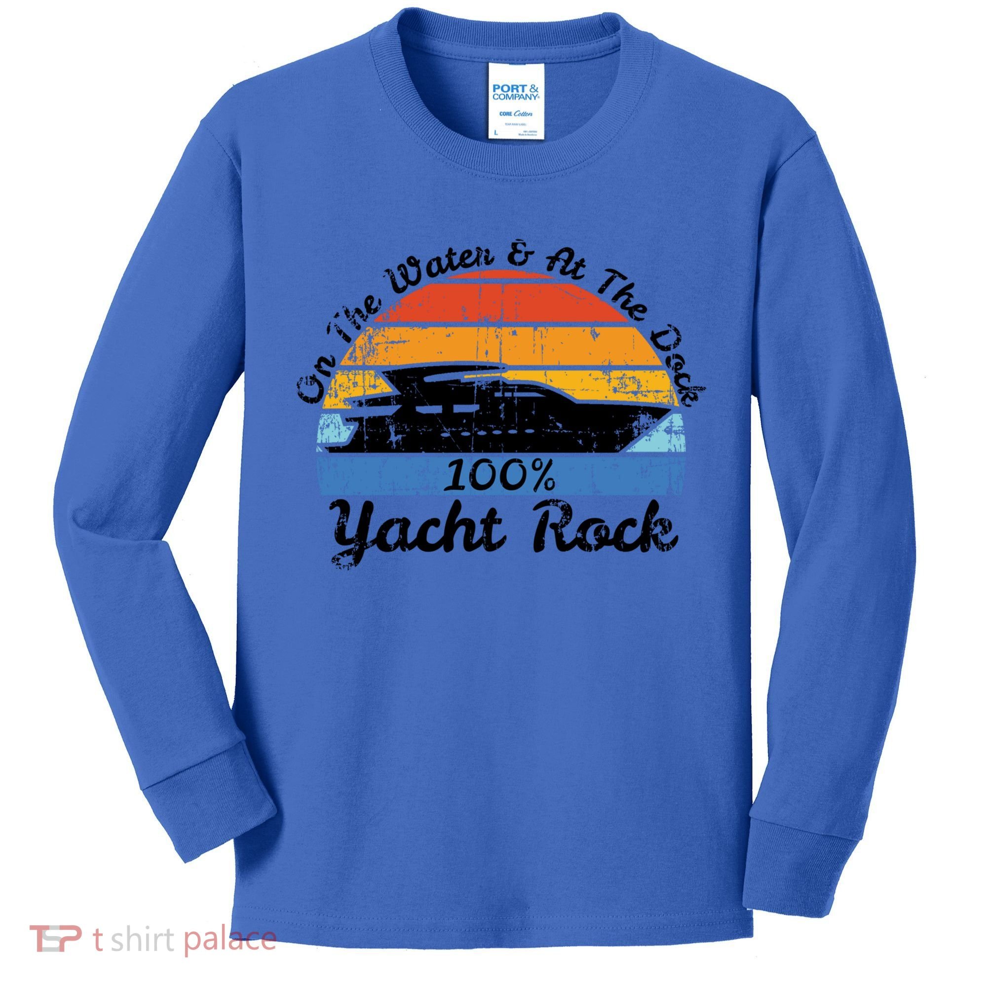Distressed Retro Yacht Rock Gift Kids Long Sleeve Shirt