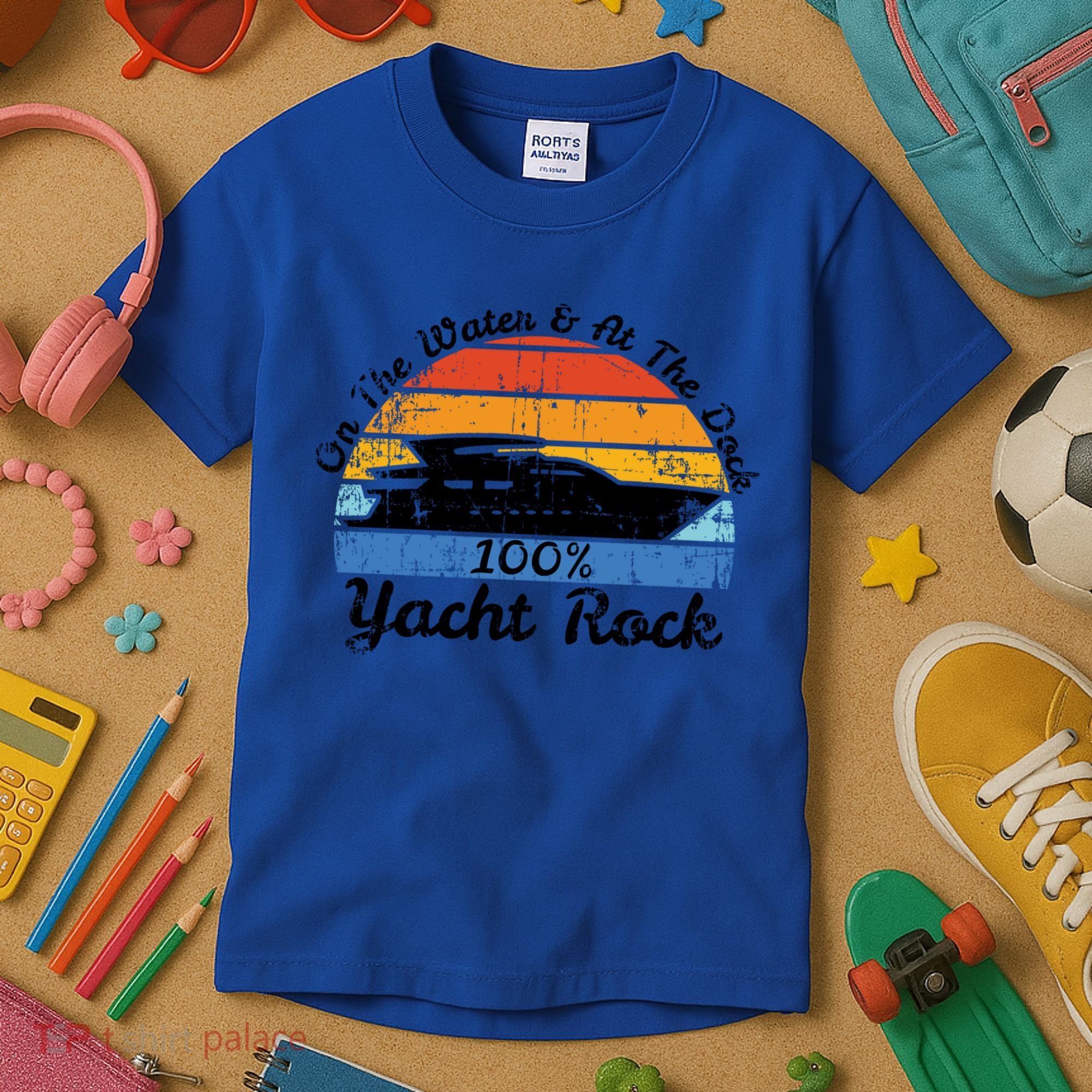 Distressed Retro Yacht Rock Gift Kids T-Shirt