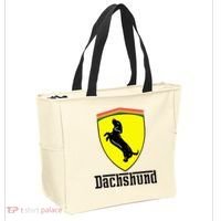 Dachshund Racing Yellow Tote Bag thumb 2