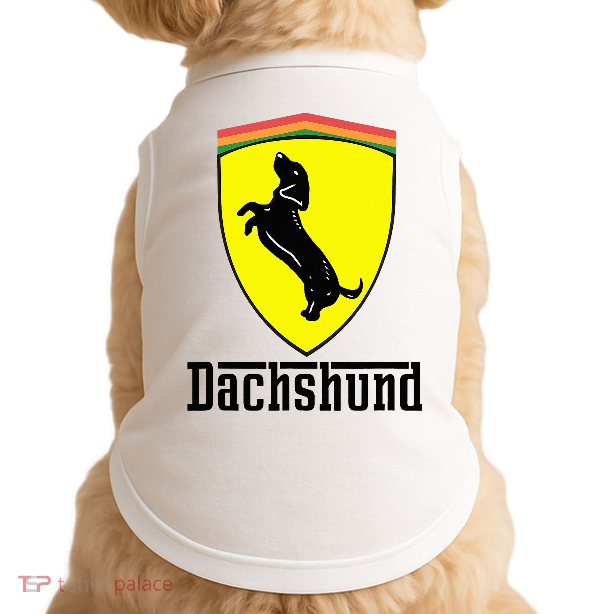 Dachshund Racing Yellow Doggie Tank