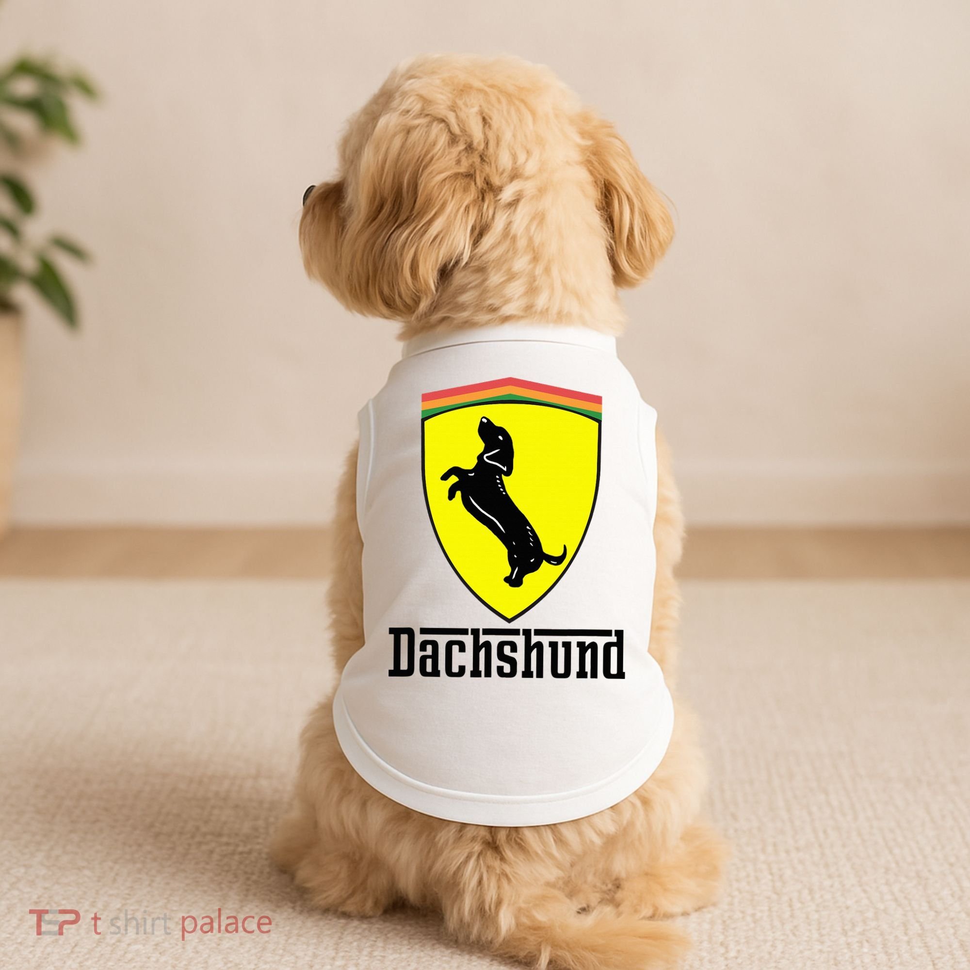 Dachshund Racing Yellow Doggie Tank