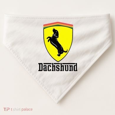 Dachshund Racing Yellow USA-Made Doggie Bandana