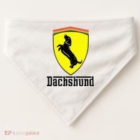 Dachshund Racing Yellow USA-Made Doggie Bandana thumb 0