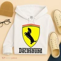 Dachshund Racing Yellow Hoodie thumb 4