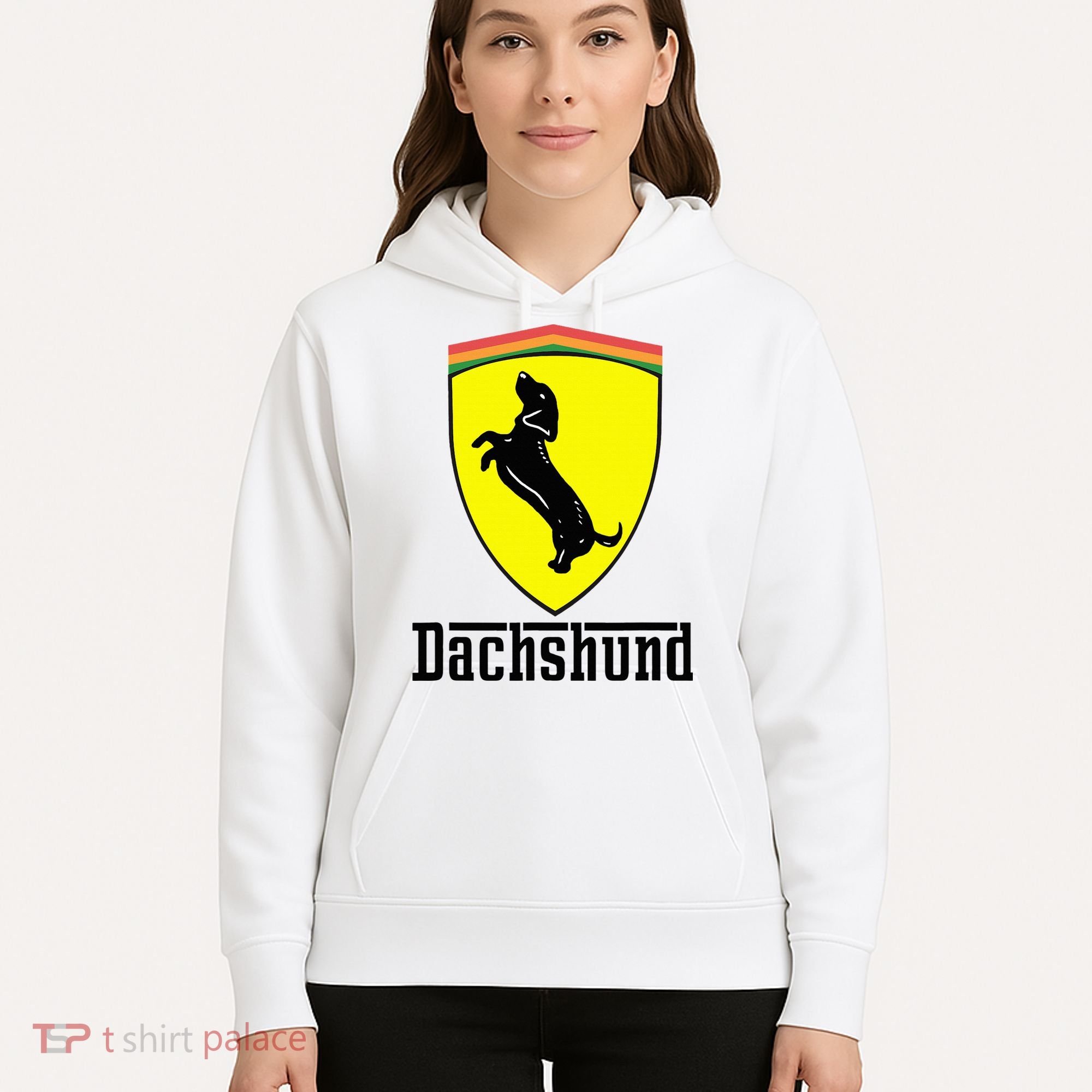 Dachshund Racing Yellow Hoodie