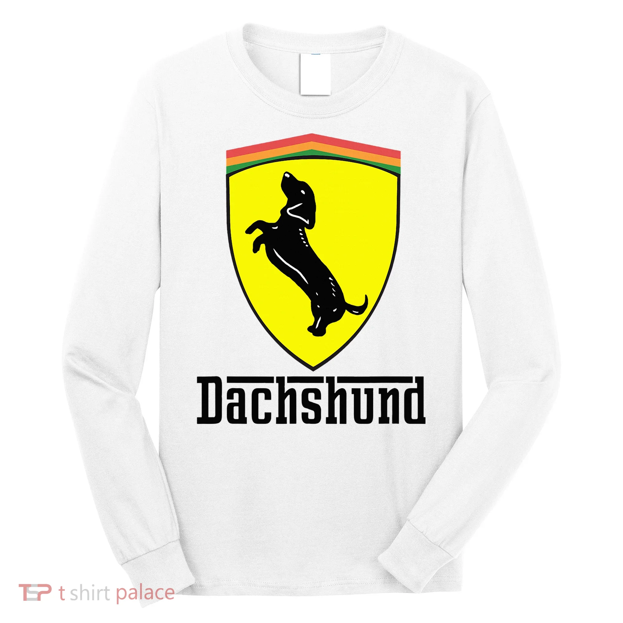 Dachshund Racing Yellow Long Sleeve Shirt
