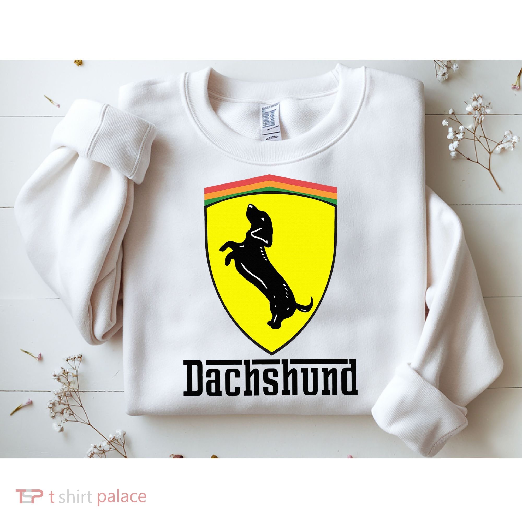 Dachshund Racing Yellow Sweatshirt