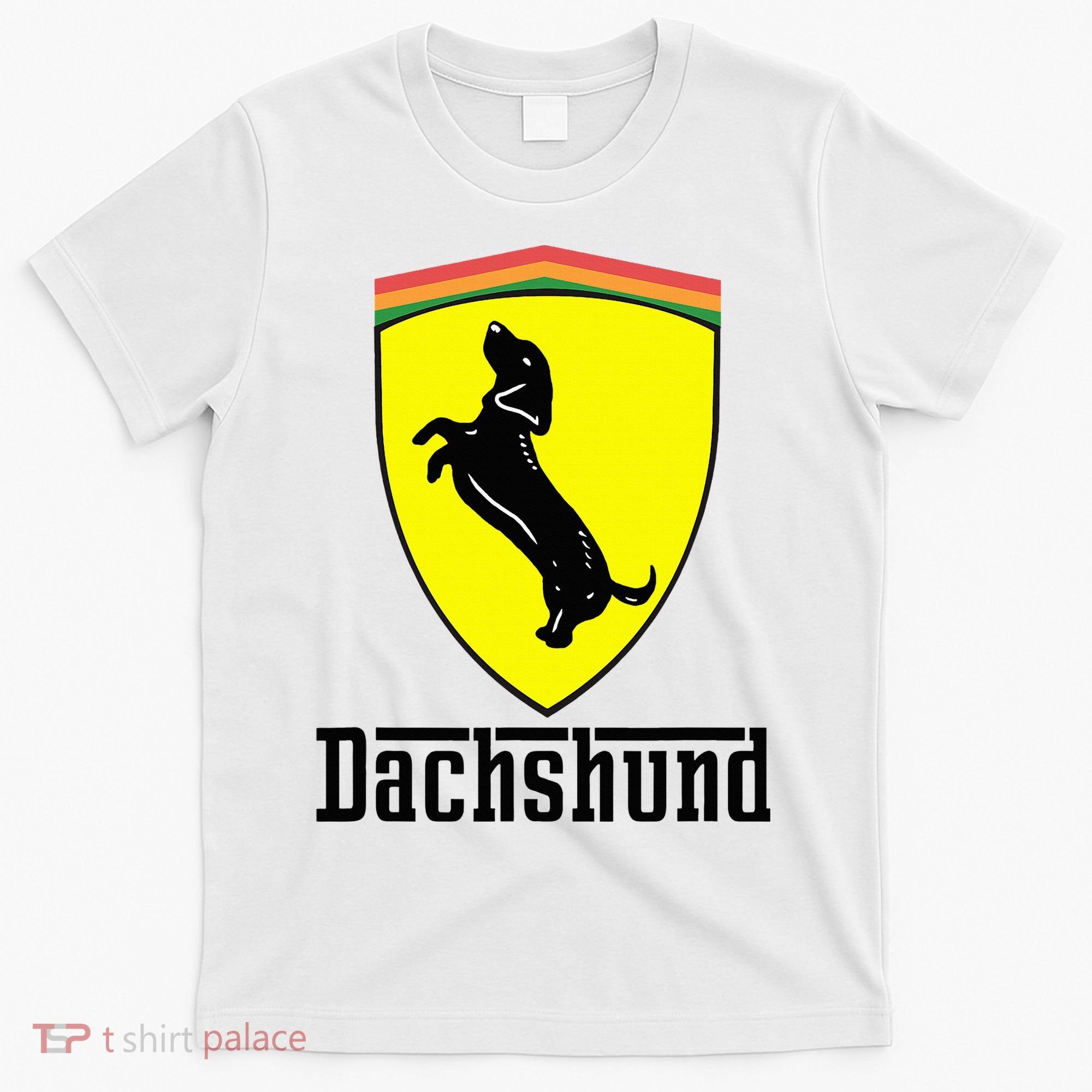 Dachshund Racing Yellow T-Shirt