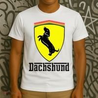 Dachshund Racing Yellow T-Shirt thumb 3