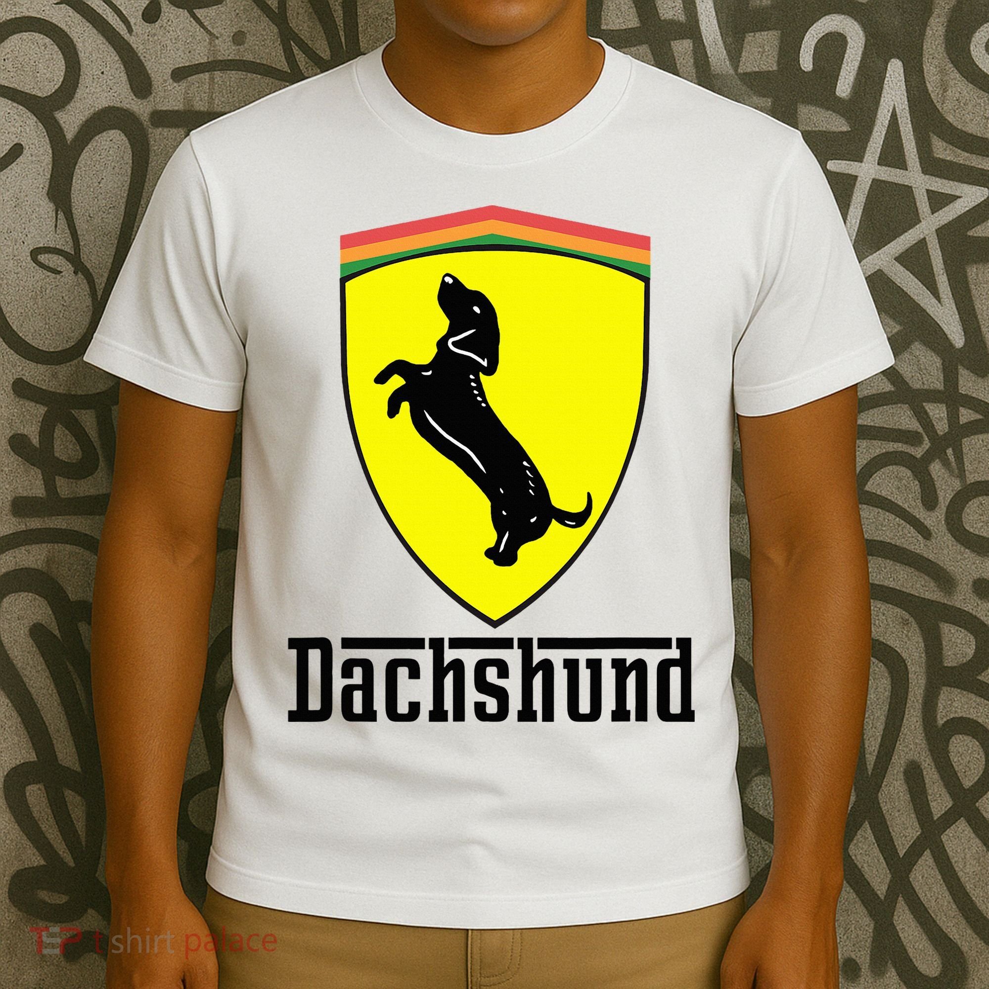 Dachshund Racing Yellow T-Shirt