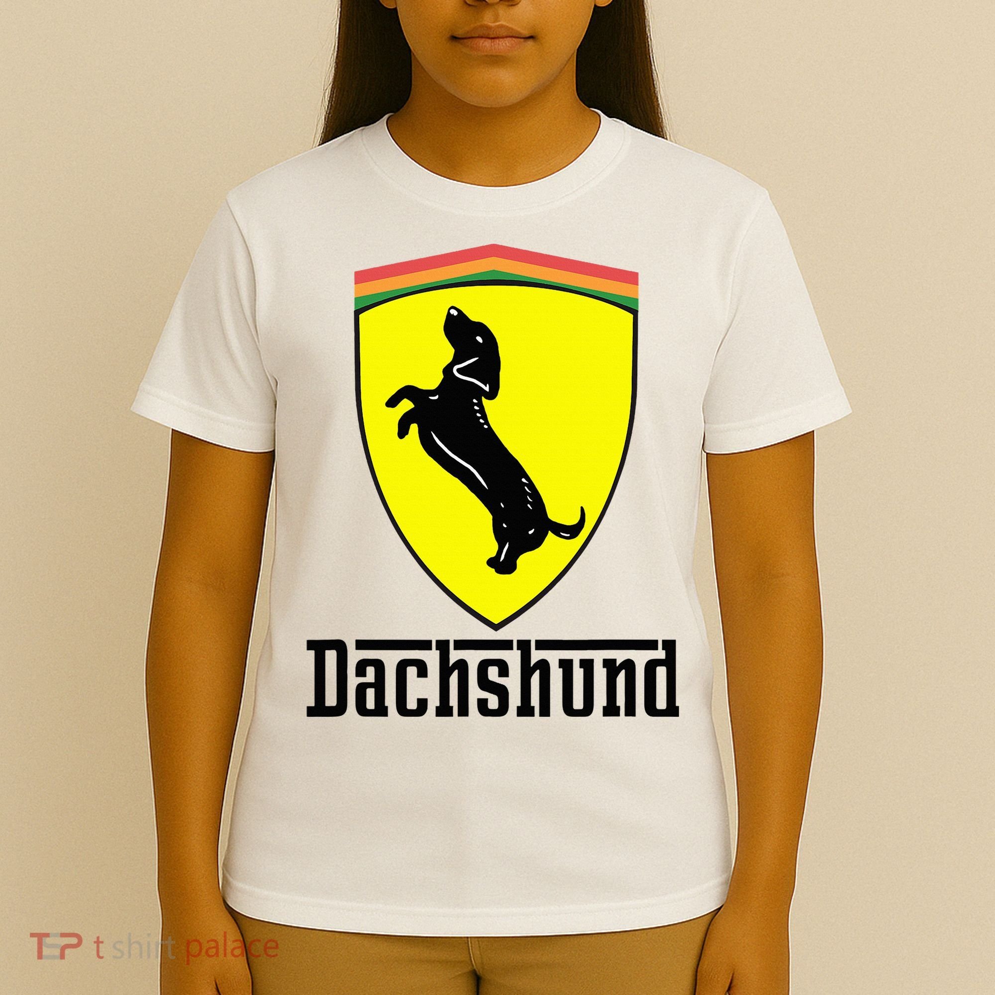 Dachshund Racing Yellow T-Shirt