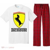 Dachshund Racing Yellow Pajama Set thumb 0