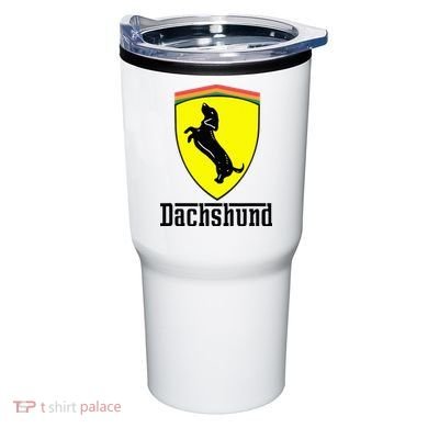 Dachshund Racing Yellow Tumbler
