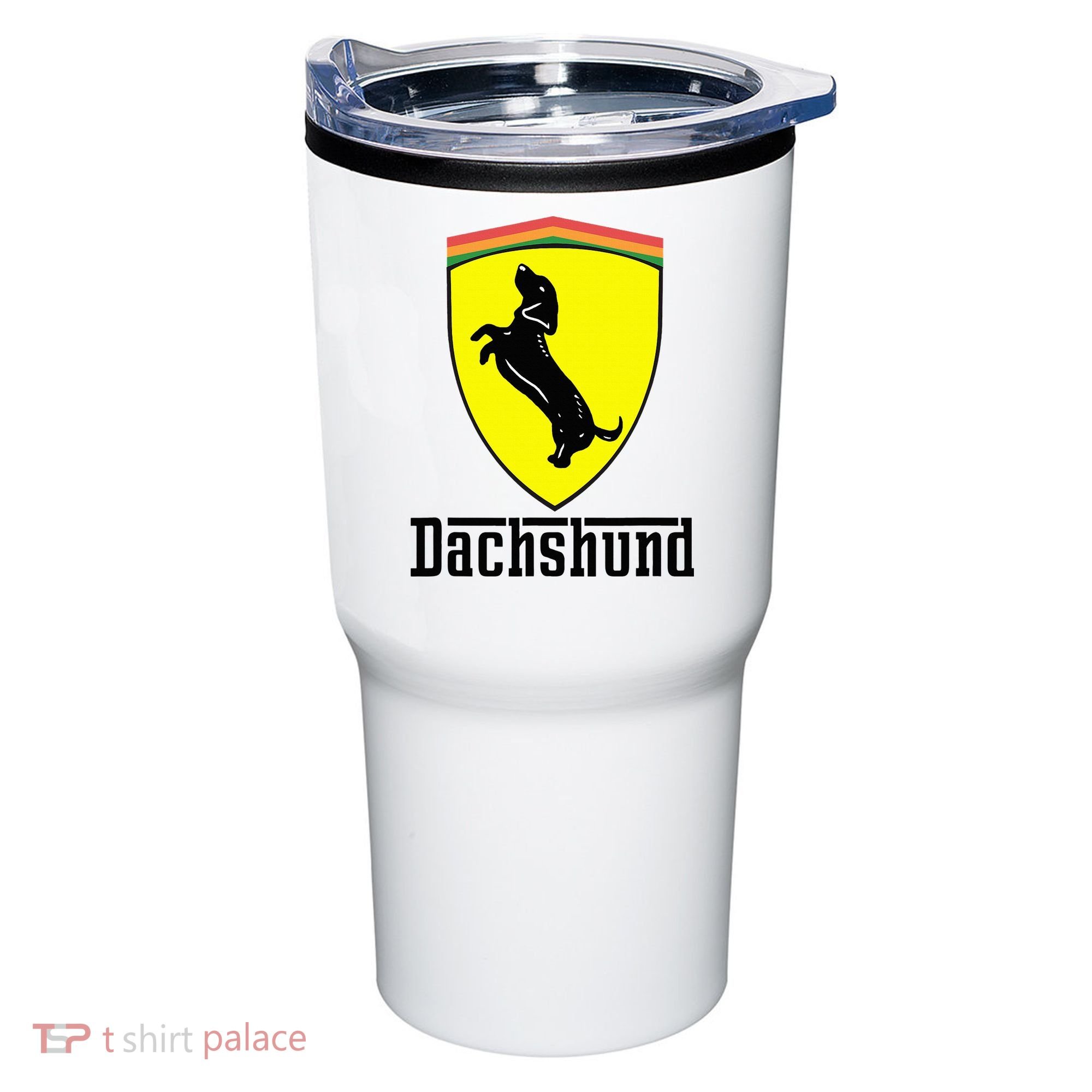 Dachshund Racing Yellow Tumbler