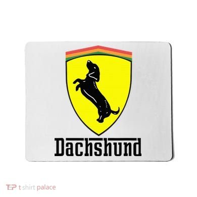 Dachshund Racing Yellow Mousepad