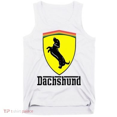 Dachshund Racing Yellow Tank Top
