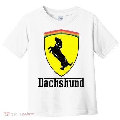 Dachshund Racing Yellow Toddler T-Shirt