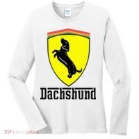 Dachshund Racing Yellow Women's Long Sleeve Shirt thumb 0