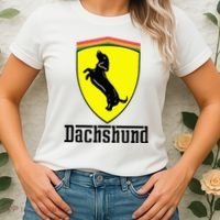 Dachshund Racing Yellow Women's T-Shirt thumb 2