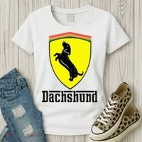 Dachshund Racing Yellow Women's T-Shirt thumb 3