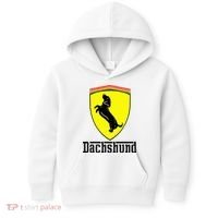 Dachshund Racing Yellow Kids Hoodie thumb 0