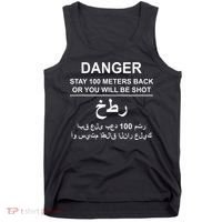 Danger Stay 100 Meters Back Iraq Tank Top thumb 0