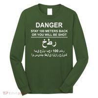 Danger Stay 100 Meters Back Iraq Long Sleeve Shirt thumb 0