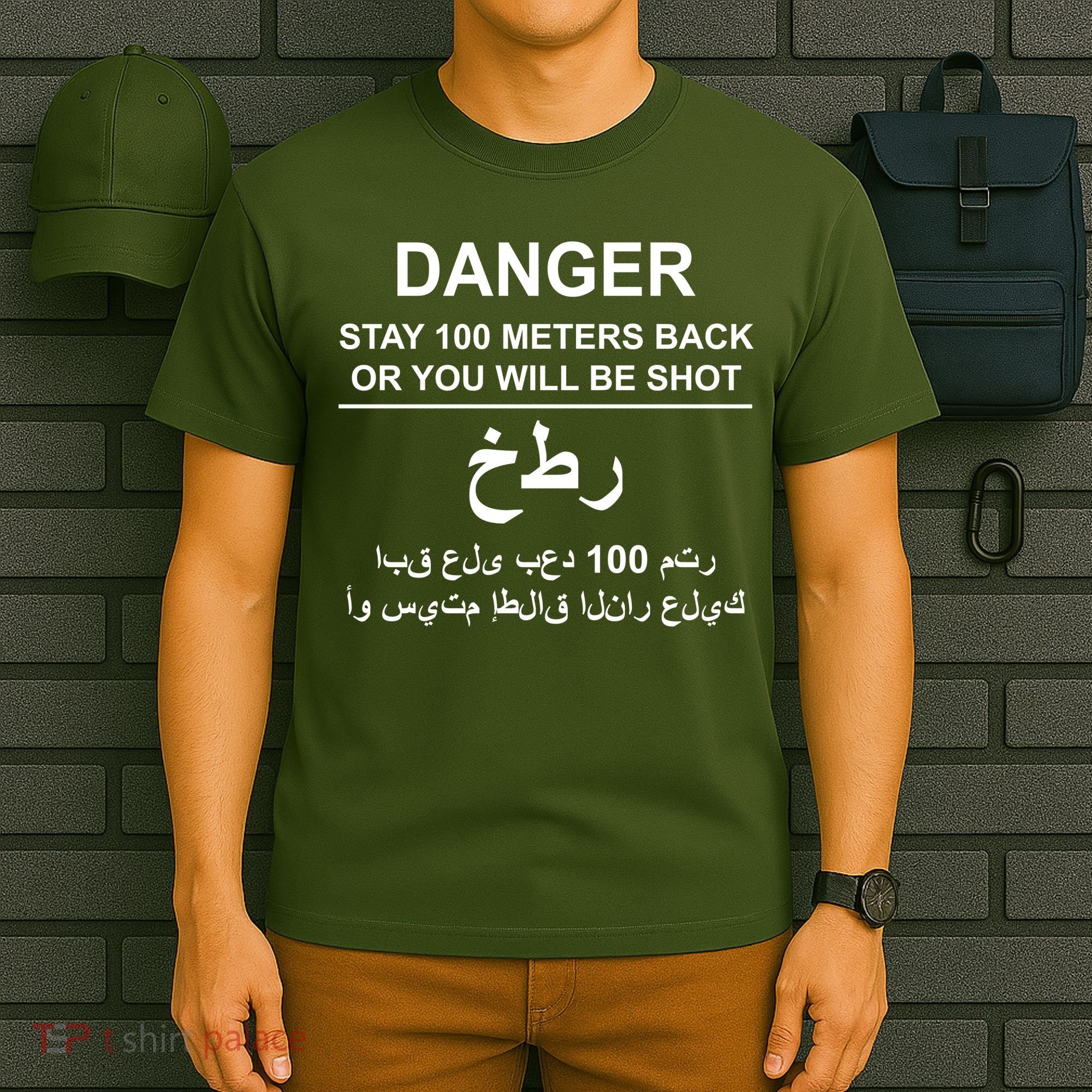 Danger Stay 100 Meters Back Iraq T-Shirt