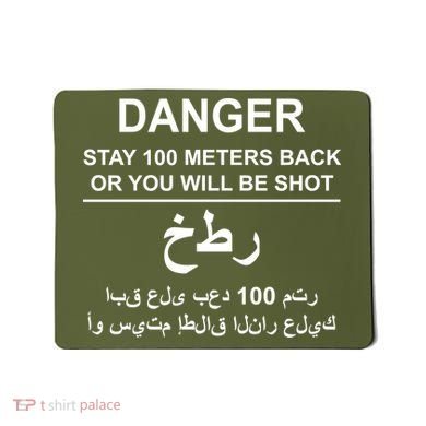 Danger Stay 100 Meters Back Iraq Mousepad