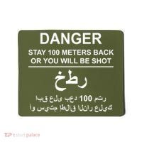 Danger Stay 100 Meters Back Iraq Mousepad thumb 0