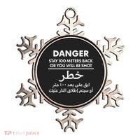 Danger Stay 100 Meter Back Iraq Arabic Warning Ornament thumb 0