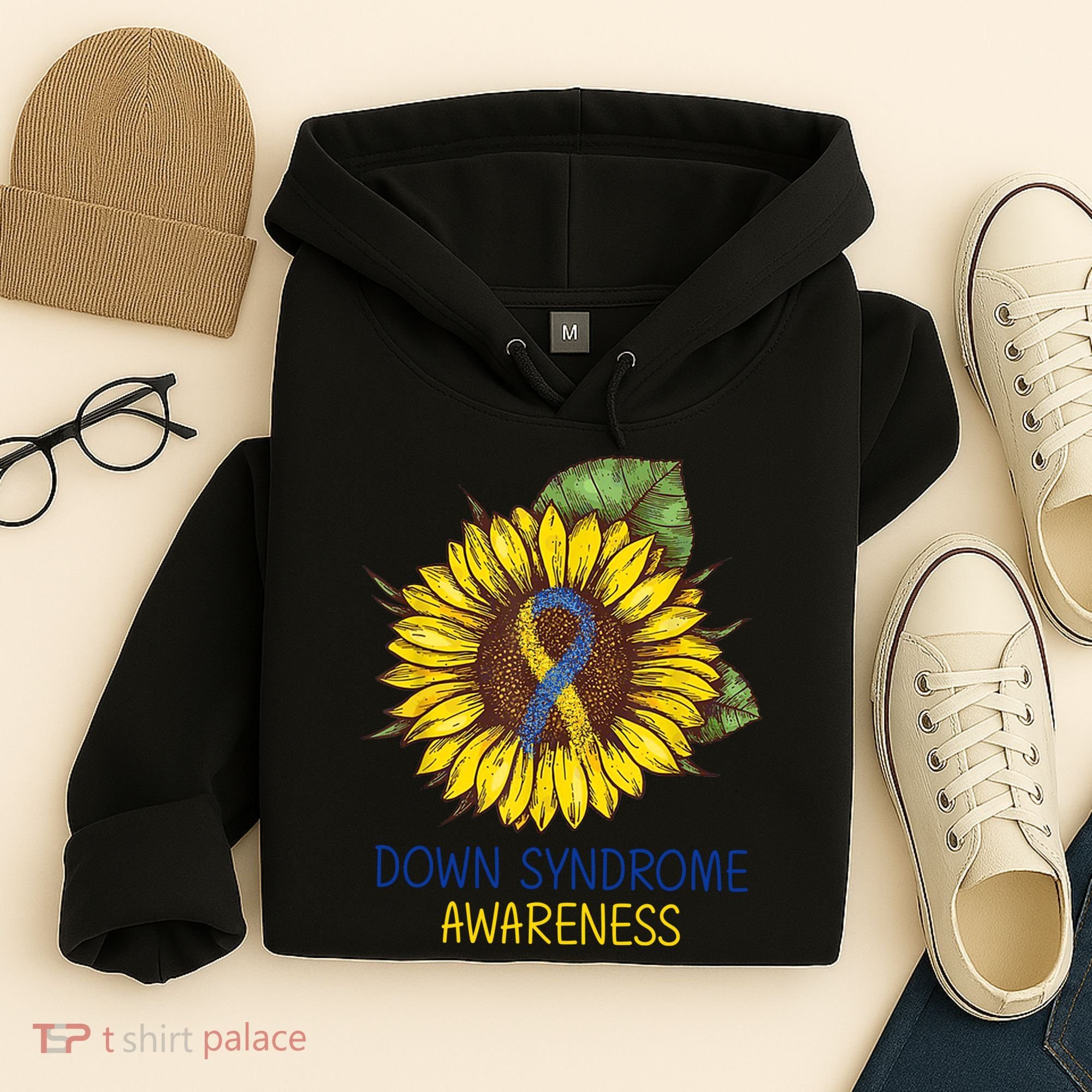 Down Syndrome Awareness Sunflower Ribbon Hoodie