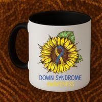 Down Syndrome Awareness Sunflower Ribbon Coffee Mug thumb 2
