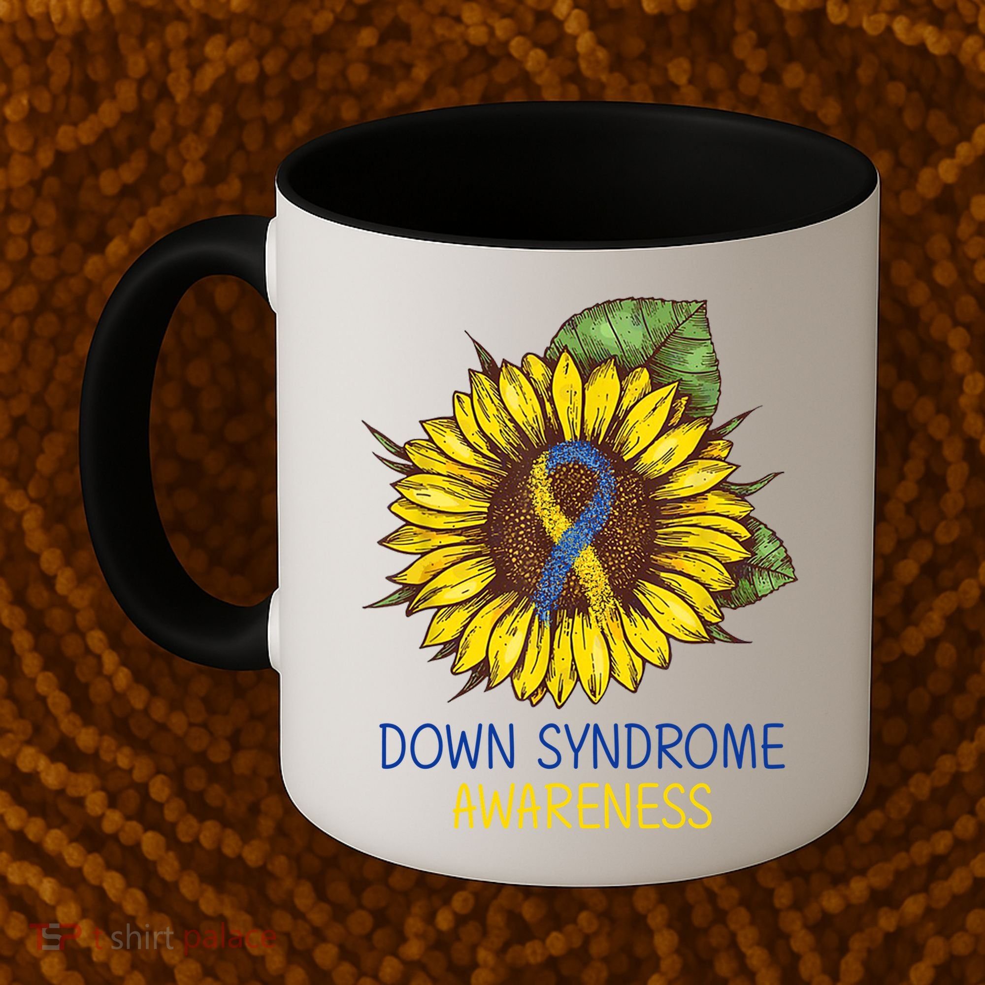 Down Syndrome Awareness Sunflower Ribbon Coffee Mug